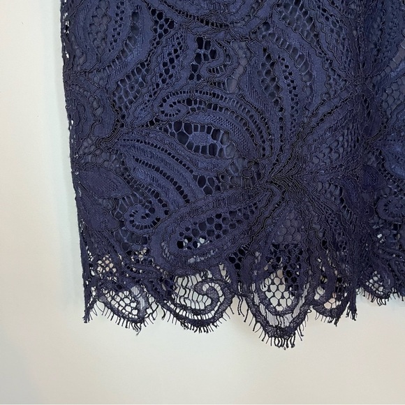 Aritzia Babaton Henry Guipure Lace Pure Indigo Blue Sheath Mini Dress Size 2 - Picture 8 of 16